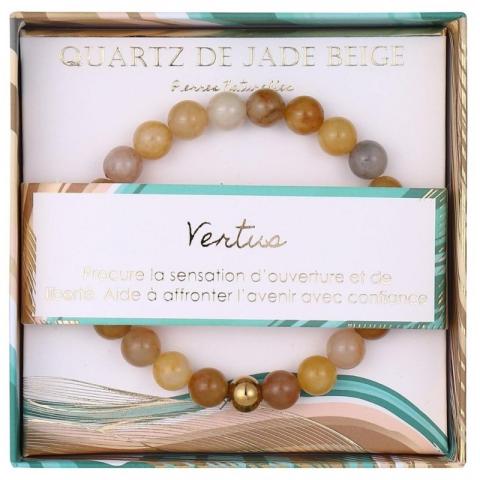 Bracelet quartz de jade beige Stella Green