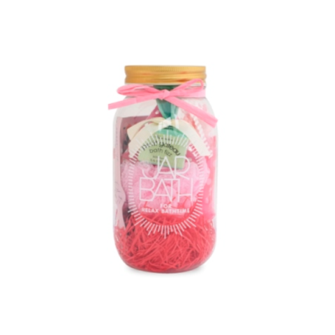 CHARLEY - Ensemble-cadeau de sel de bain en pot - 6pièces - Pink