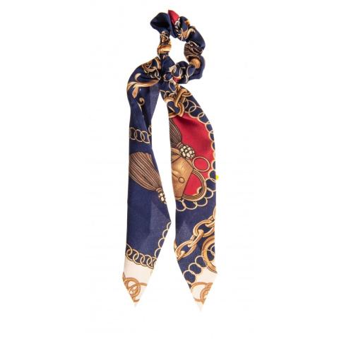 Chouchou foulard bleu à motifs Stella Green Chouchou foulard bleu à motifs Stella Green