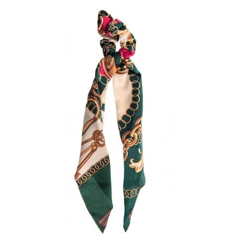Chouchou foulard vert à motifs Stella Green Chouchou foulard vert à motifs Stella Green