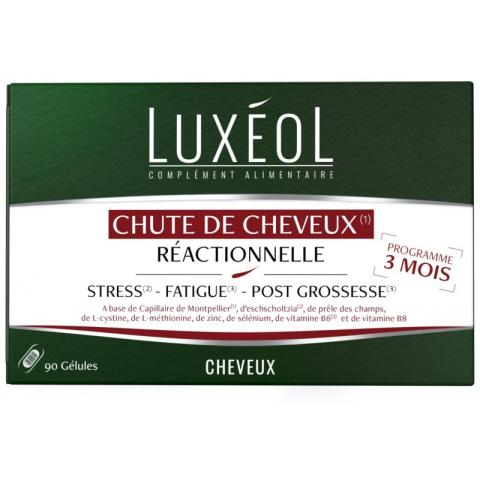 Compléments alimentaires chute de cheveux réactionnelle cure 3 mois Luxéol 90 gélules