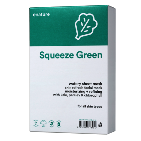 E NATURE - Squeeze Green Watery Masque de feuille - 10pièces