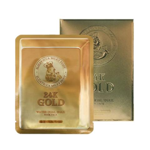 Elizavecca - 24K Gold Water Dual Snail Pack de masques - 10pièce