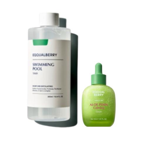 EQQUALBERRY - Swimming Pool Daily Facial Toner - 300ml (1ea) + Aloe PDRN Calming Serum - 30ml (1ea) Set EQQUALBERRY - Swimming Pool Daily Facial Toner - 300ml (1ea) + Aloe PDRN Calming Serum - 30ml (1ea) Set