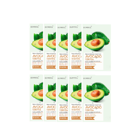 EUNYUL - Pack Masque Hydratant Naturel - Avocat - 10pièces