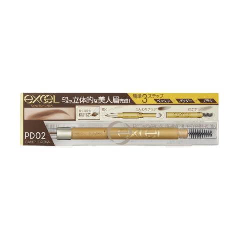 EXCEL - Poudre &amp; Crayon Eyebrow EX - 0.4g - PD02 Camel Brown