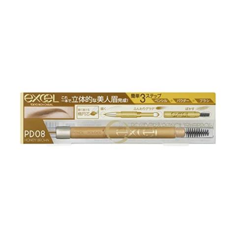EXCEL - Poudre &amp; Crayon Eyebrow EX - 0.4g - PD08 Honey Brown