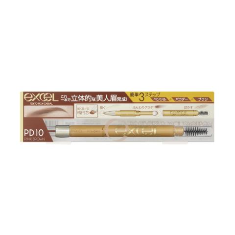 EXCEL - Poudre &amp; Crayon Eyebrow EX - 0.4g - PD10 Pink Brown