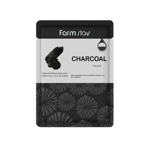 Farm Stay - Visible Difference Feuille de masque - Charcoal - 1pièce Farm Stay - Visible Difference Feuille de masque - Charcoal - 1pièce