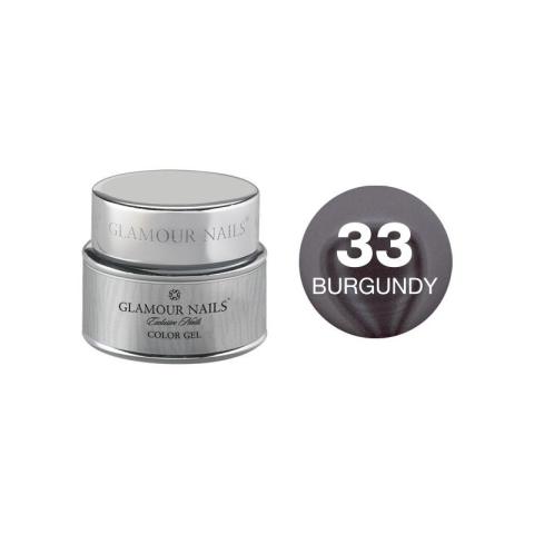 Gel couleur 33 burgundy Glamour Nails 5ML Gel couleur 33 burgundy Glamour Nails 5ML