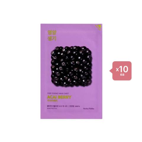 Holika Holika Pure Essence Mask Sheet - Acai Berry - 1pièce (10ea) Set