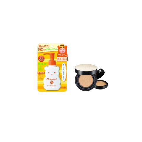 ISEHAN - Kiss Me Mommy UV Mild Gel SPF33 PA+++ - 100ml X Jung Saem Mool - Essential Skin Nuder Long Wear Cushion - 14g+14g -...