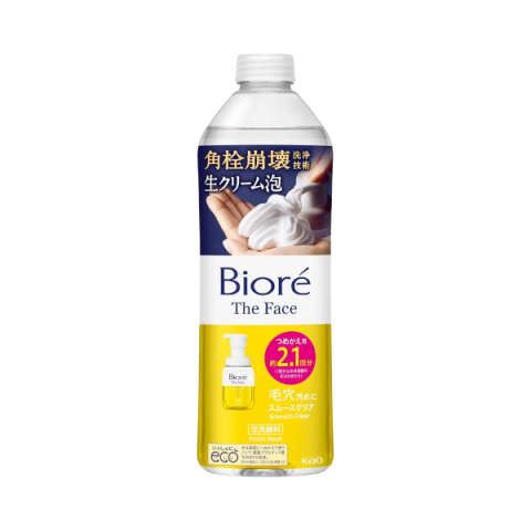 Kao - Biore Nettoyant Mousse Visage Lisse et Transparent Recharge - 340ml Kao - Biore Nettoyant Mousse Visage Lisse et Transparent Recharge - 340ml