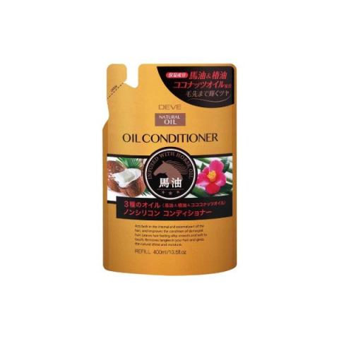 KUMANO COSME - Deve 3 Oil Oil Recharge de revitalisant - Cheval / Camélia / Huile de noix de coco - 400ML