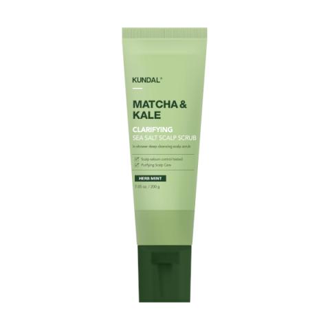 KUNDAL - Gommage capillaire purifiant au sel marin, matcha et chou kale - 200g - Herb Mint