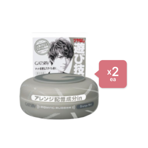 Mandom - Gatsby Moving Rubber - 80g - Grunge Mat Grey - 2pièces