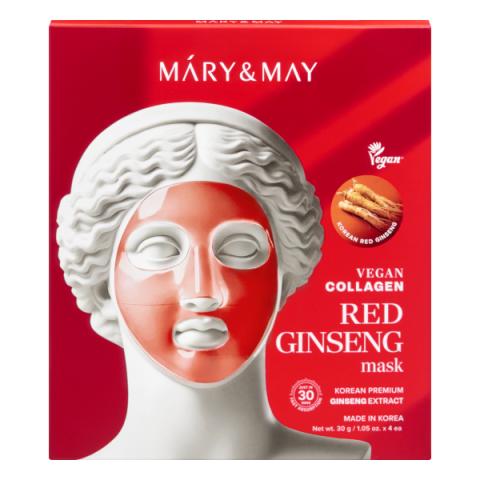 Mary&May - Masque végétalien au collagène et au ginseng rouge - 30g*4ea Mary&May - Masque végétalien au collagène et au ginseng rouge - 30g*4ea