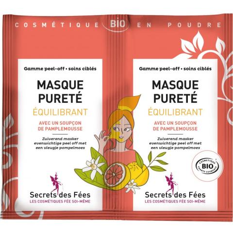 Masque peel-off Pureté équilibrant bio Secrets des Fées 2x8g Masque peel-off Pureté équilibrant bio Secrets des Fées 2x8g