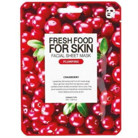 Masque en tissu à la cranberry repulpant Fresh Food Farm Skin Masque en tissu à la cranberry repulpant Fresh Food Farm Skin