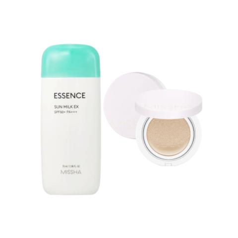 MISSHA All Around Safe Block Essence Sun Milk EX - 70ml (SPF50+ PA+++) (1ea) + Magic Cushion Cover Lasting - 15g (SPF50+... MISSHA All Around Safe Block Essence Sun Milk EX - 70ml (SPF50+ PA+++) (1ea) + Magic Cushion Cover Lasting - 15g (SPF50+...
