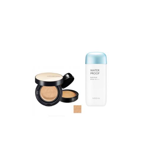 MISSHA - All-Around Safe Block Waterproof Sun Milk SPF 50+/PA++++ - 70ml X Jung Saem Mool - Essential Skin Nuder Cushion -...