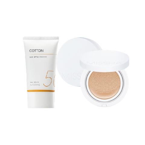 Missha - Ensemble Cotton Sun X Magic Cushion Moist Up Medium Beige
