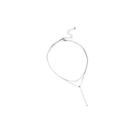 MsBlossom - Collier Superposé Bonnet - 1pièce - Silver