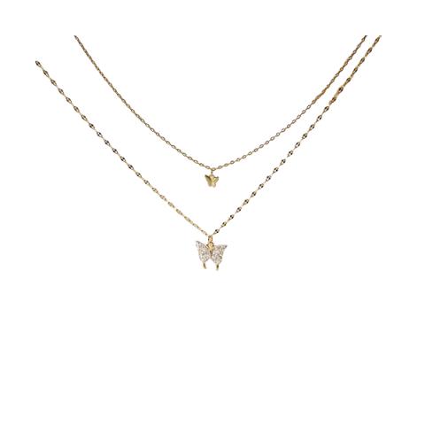 MsBlossom - Collier superposé papillon - 1pièce - Gold MsBlossom - Collier superposé papillon - 1pièce - Gold