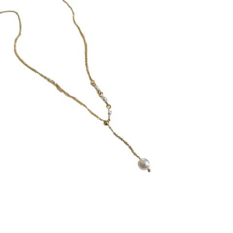 MsBlossom - Collier superposé de perles - 1pièce - Gold