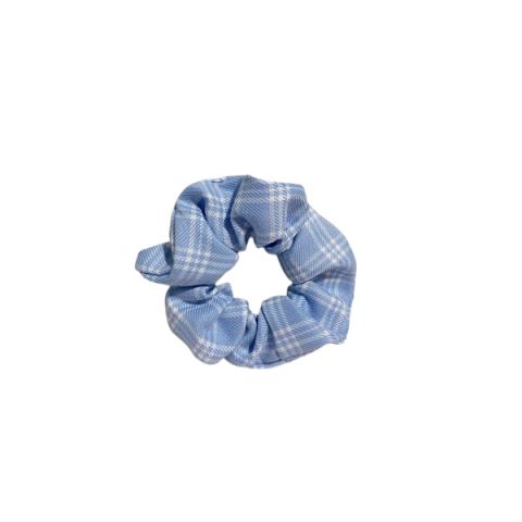 MsBlossom - Plaid Hair Tie - 1pièce - Sky Blue