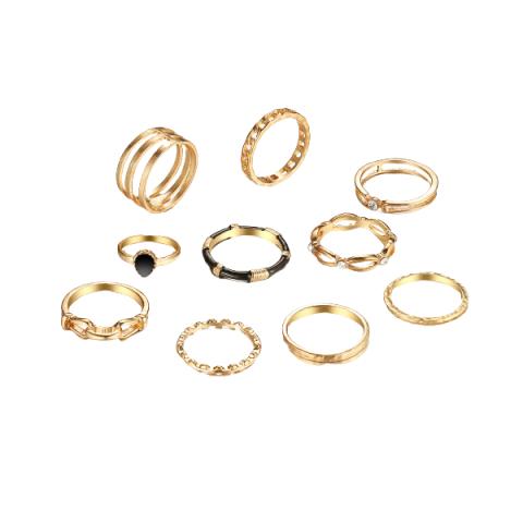 MsBlossom - Retro Rings Set - 1set(10pièces) - Gold MsBlossom - Retro Rings Set - 1set(10pièces) - Gold