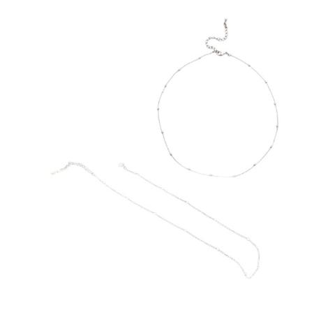 MsBlossom - Tour de Cou à Perles en Métal Plaqué - 1pc -...