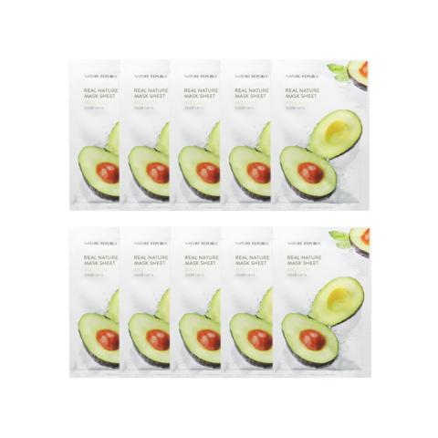 NATURE REPUBLIC - Real Nature Sheet Mask - Avocado - 1pc (10ea) Set