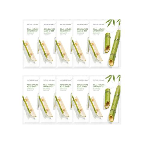 NATURE REPUBLIC - Real Nature Sheet Mask - Bamboo - 1pc (10ea) Set NATURE REPUBLIC - Real Nature Sheet Mask - Bamboo - 1pc (10ea) Set