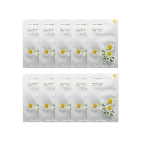 NATURE REPUBLIC - Real Nature Sheet Mask - Chamomile - 1pc (10ea) Set NATURE REPUBLIC - Real Nature Sheet Mask - Chamomile - 1pc (10ea) Set
