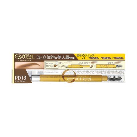 Noevir - excel - Powder & Pencil Eyebrow EX - 0.4g - PD13 Ash Gray