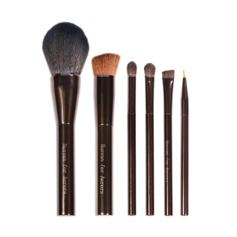 NUSVAN - Ensemble de pinceaux de maquillage en métal - 6pièces