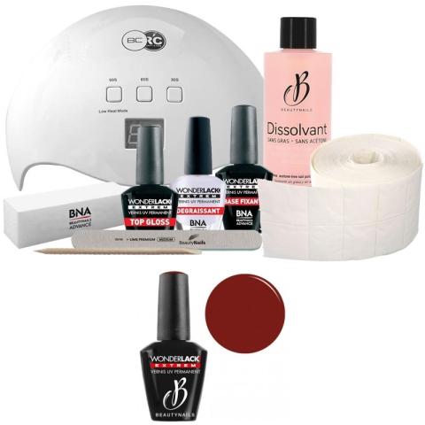 Pack Beauty Nails + Lampe 48 watts Wonderlack Beautynails Indi Red 132