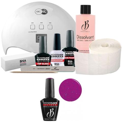 Pack Beauty Nails + Lampe 48 watts Wonderlack Extrême Beautynails Purple Pink Pack Beauty Nails + Lampe 48 watts Wonderlack Extrême Beautynails Purple Pink
