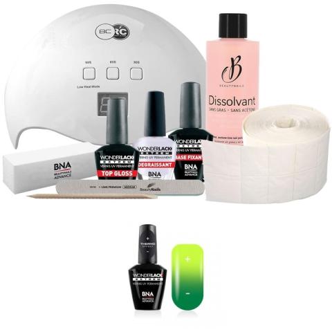 Pack Beauty Nails + Lampe 48 watts Wonderlack Extrême Beautynails Thermo Effect Green/Yellow 12 ml