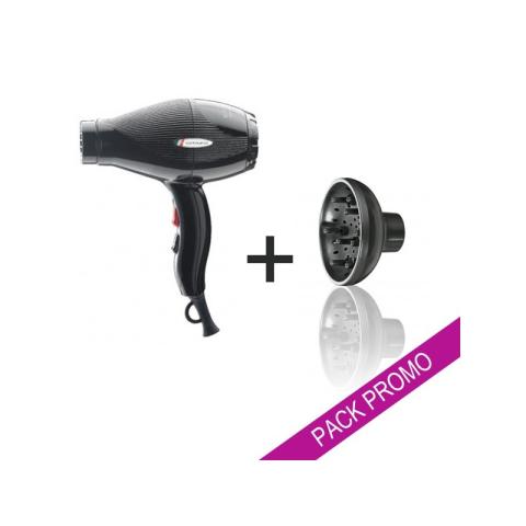 Pack Sèche cheveux Gammapiu ETC Noir + Diffuseur
