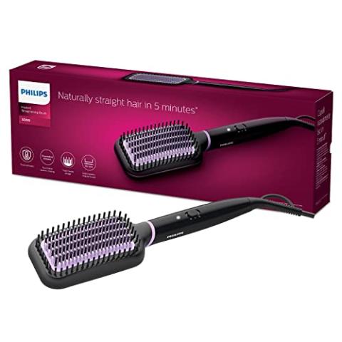 Philips BHH880/00 Brosse lissante chauffante StyleCare Essential, Zone de brossage ultra-large, Technologie ThermoProtect, Revêtement en céramique tourmaline