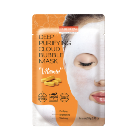PUREDERM - Deep Purifying Cloud Bubble Mask "Vitamine" -