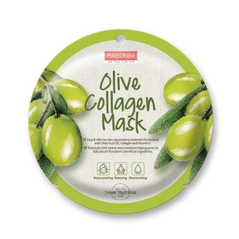 PUREDERM - Masque Cercle - Olive Collagen - 1pièce