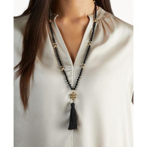 Rituals Black Onyx Mala Necklace Gold Plated