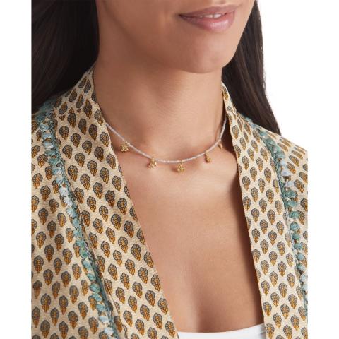 Rituals Labradorite Pendant Bead Necklace Gold Plated