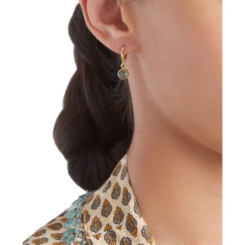 Rituals Labradorite Hoops Round Cut Gold Plated Rituals Labradorite Hoops Round Cut Gold Plated