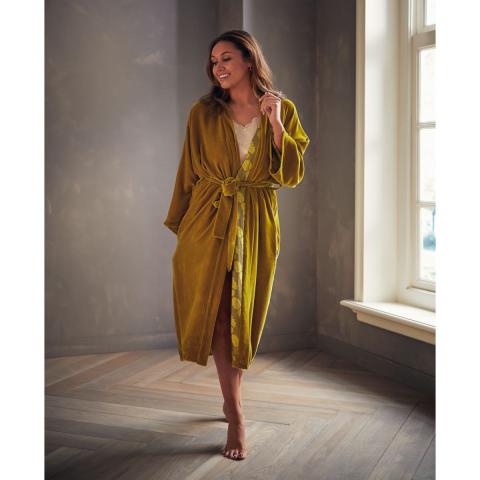 Rituals Saigon Silk Kimono Long Golden Ochre Rituals Saigon Silk Kimono Long Golden Ochre
