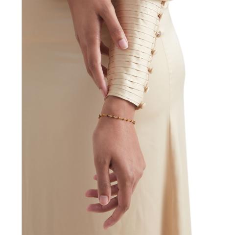 Rituals Tiger Eye Bead Chain Bracelet Gold Plated