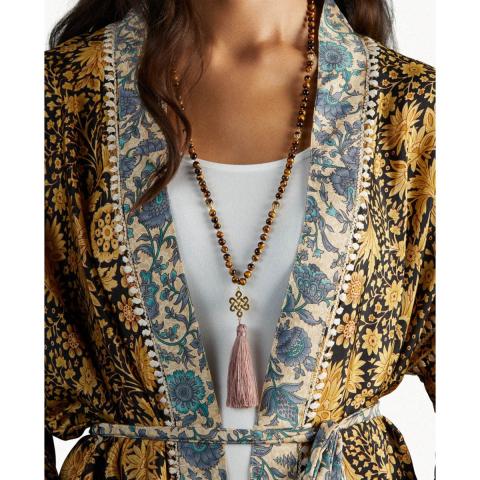 Rituals Tiger Eye Mala Necklace Gold Plated